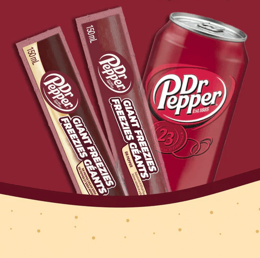 Dr Pepper Giant Freezies Original and Cream Soda - Soda Pop BrosFreezies