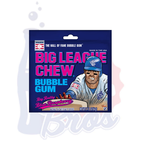 Big League Chew Blue Raspberry Bubble Gum - Soda Pop BrosCandy & Chocolate