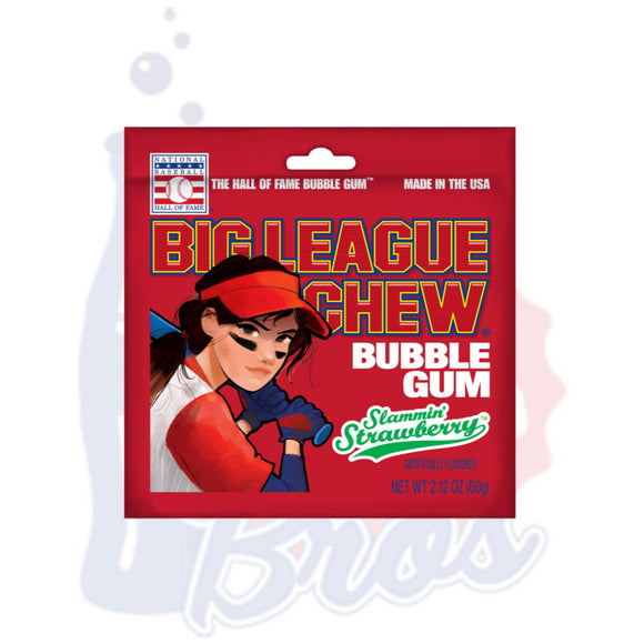 Big League Chew Slammin' Strawberry Bubble Gum - Soda Pop BrosCandy & Chocolate