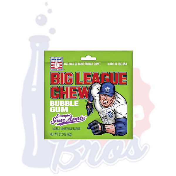 Big League Chew Swingin' Sour Apple Bubble Gum - Soda Pop BrosCandy & Chocolate