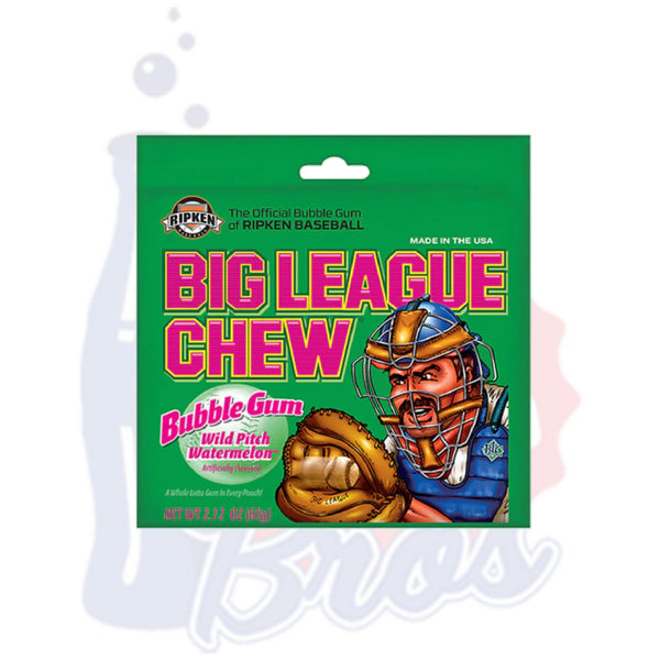 Big League Chew Wild Pitch Watermelon Bubble Gum - Soda Pop BrosCandy & Chocolate
