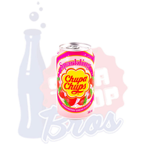 Chupa Chups Sparkling Strawberry and Cream (345ml Korea) - Soda Pop BrosSoda